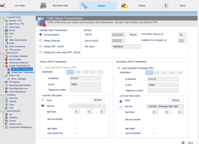 ADPRO CMS Alarm Transmission